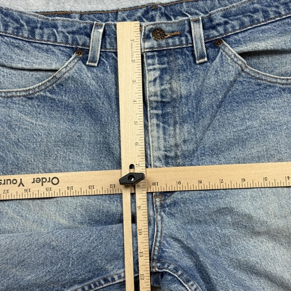 Plain Pockets Jeans Mens 33x29 Blue Denim Straight Leg Distressed Paint Stains - Picture 8 of 16